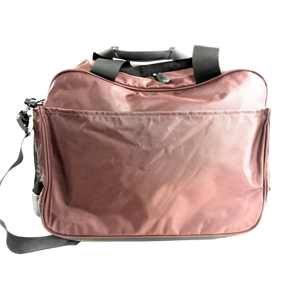 Lands End Maroon Nylon Large Diaper Bag Travel Changing Pad Toiletry Pouch
